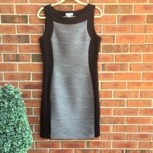 Calvin Klein Black Gray Textured Sheath Dress size 10
